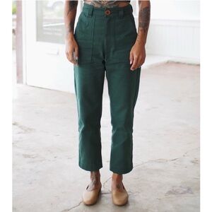 Beaton Linen Forest Green Utility Pants